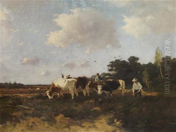 Breaking Ground Oil Painting by Johan Frederik Cornelis Scherrewitz