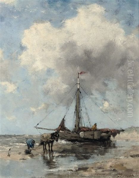 On The Beach by Johan Frederik Cornelis Scherrewitz