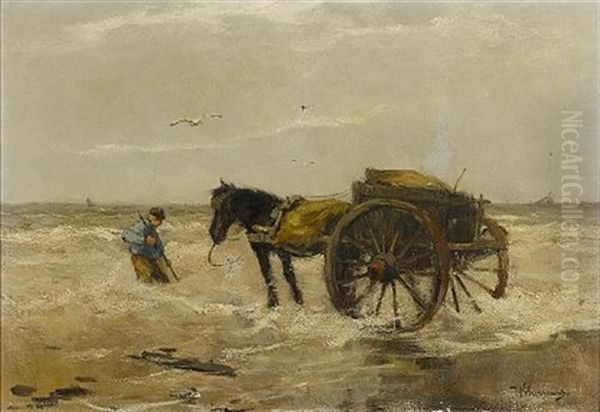 Gathering Kelp by Johan Frederik Cornelis Scherrewitz