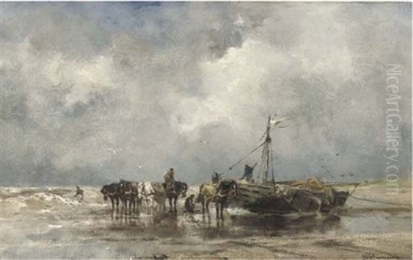 Preparing For Departure Oil Painting by Johan Frederik Cornelis Scherrewitz