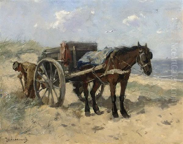 Loading The Sand Cart by Johan Frederik Cornelis Scherrewitz