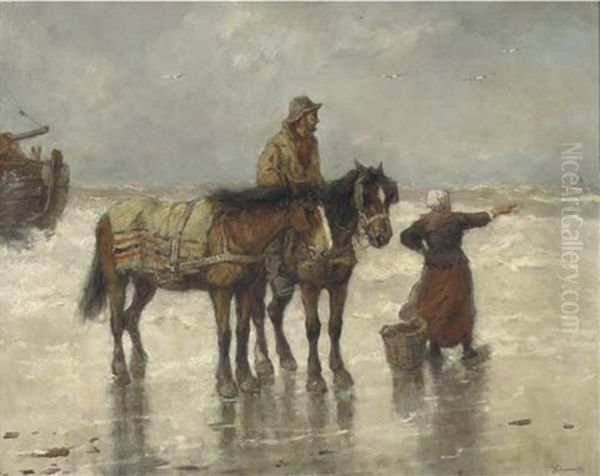 Op Den Uitkijk: Awaiting The Return Oil Painting by Johan Frederik Cornelis Scherrewitz