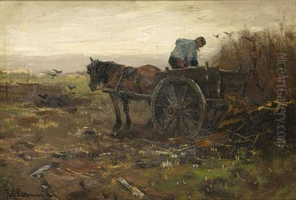 Loading The Cart Oil Painting by Johan Frederik Cornelis Scherrewitz