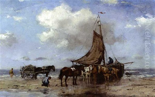 Waiting For The Tide Oil Painting by Johan Frederik Cornelis Scherrewitz