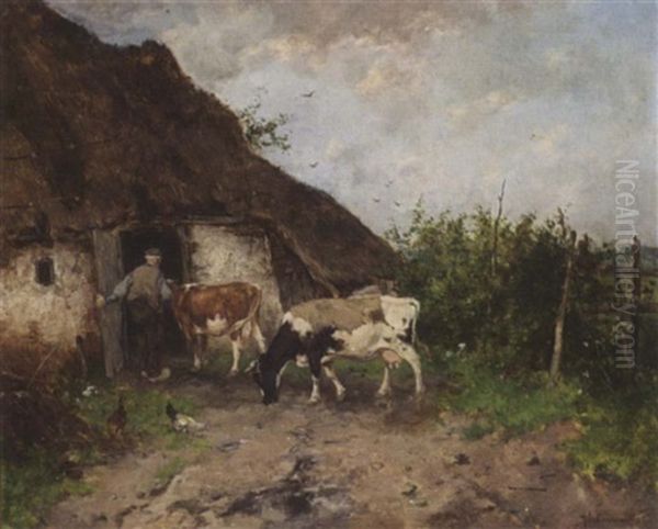 At The Stable Oil Painting by Johan Frederik Cornelis Scherrewitz