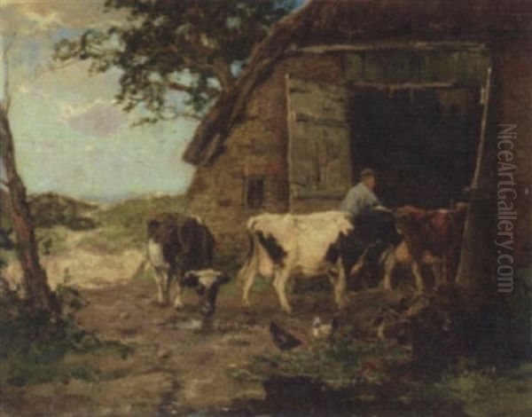 To The Stable Oil Painting by Johan Frederik Cornelis Scherrewitz