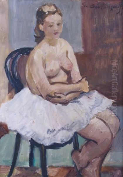 La Ballerine Assise Oil Painting by Jean-Louis Boussingault