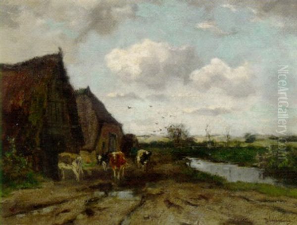 Homewards Oil Painting by Johan Frederik Cornelis Scherrewitz