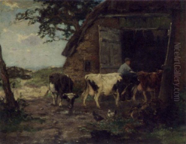 To The Stable Oil Painting by Johan Frederik Cornelis Scherrewitz