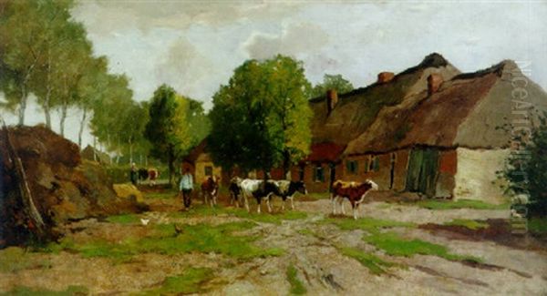 Homewards Oil Painting by Johan Frederik Cornelis Scherrewitz