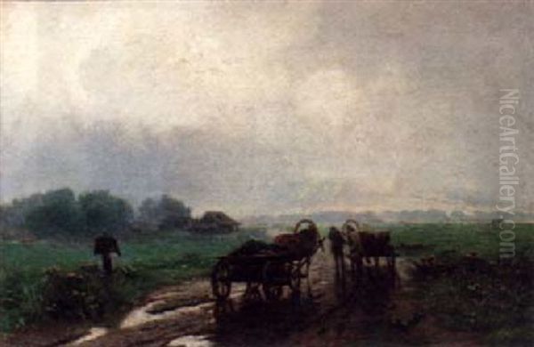 Homewards Oil Painting by Johan Frederik Cornelis Scherrewitz