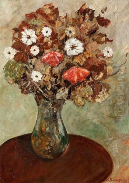 Bouquet De Fleurs Oil Painting by Jean-Louis Boussingault