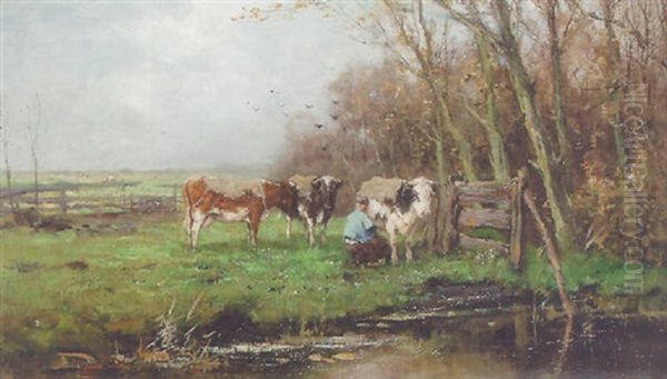 Milking Time by Johan Frederik Cornelis Scherrewitz