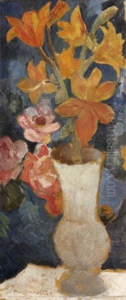 Fleurs Dans Un Vase Oil Painting by Jean-Louis Boussingault