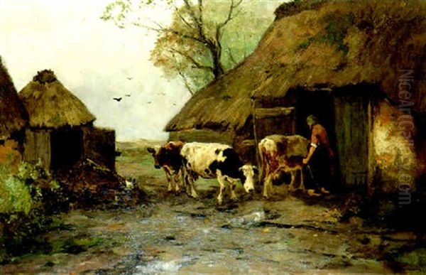 In From The Fields Oil Painting by Johan Frederik Cornelis Scherrewitz