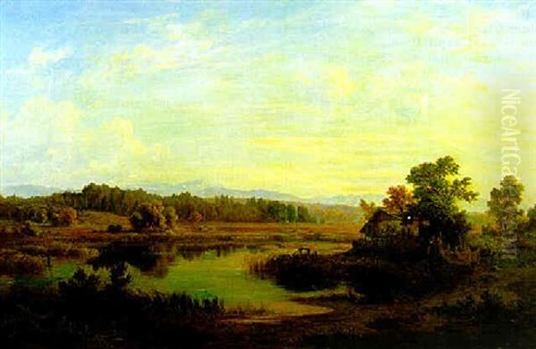 Bayrische Aulandschaft Oil Painting by Joseph Schertel