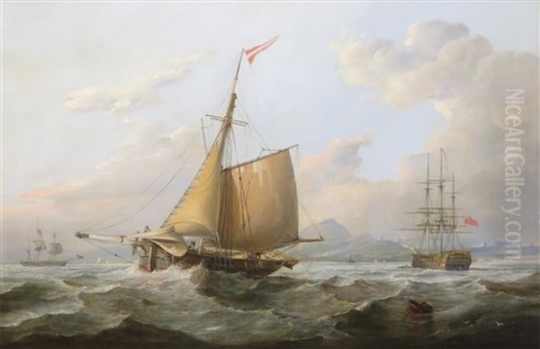 Edinburgh From The Sea, 1822 Oil Painting by John Christian Schetky