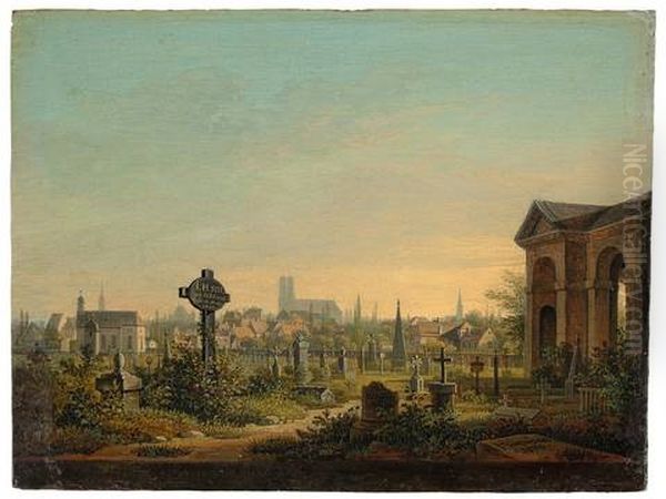 Der Alte Sudfriedhof In Munchen Oil Painting by Wilhelm Scheuchzer