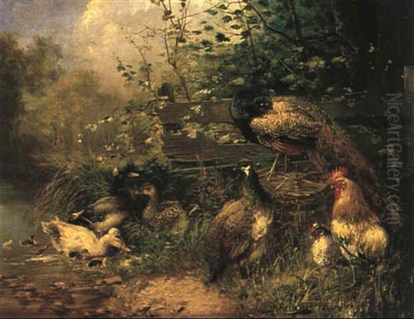 Pafaglar Och ,nder Oil Painting by Julius Scheuerer