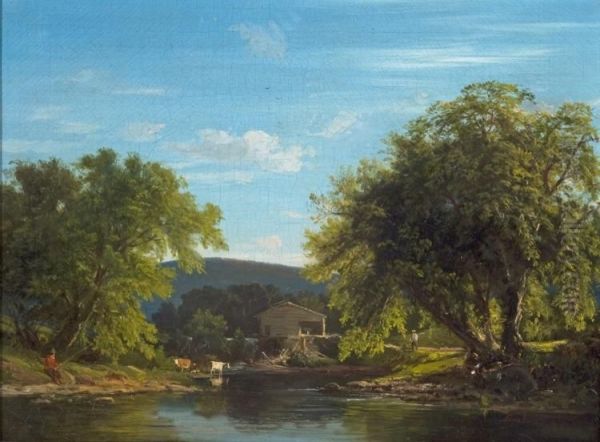 Rural Life Oil Painting by Dewitt Clinton Boutelle