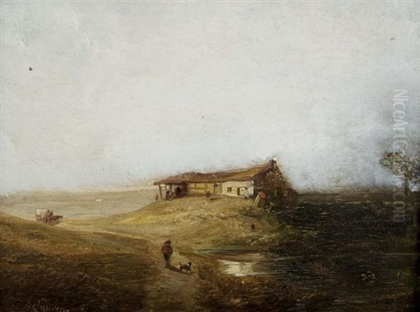 Am Einsamen Hof Oil Painting by Caspar Johann Nepomuk Scheuren