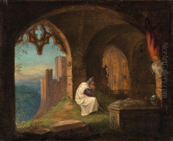 Studie Zu Die Vatergruft Oil Painting by Caspar Johann Nepomuk Scheuren