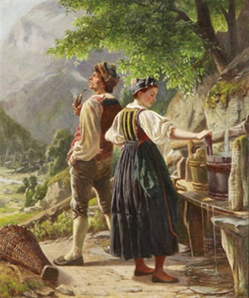 Mote Vid Kallan Oil Painting by Joseph Schex