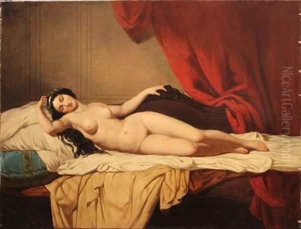 Odalisque Oil Painting by Natale Schiavoni