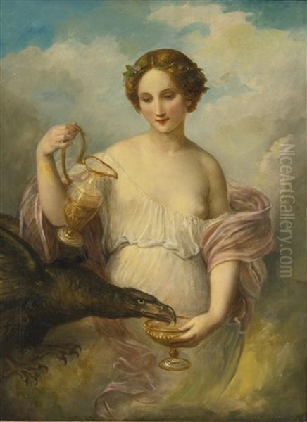 Psyche And The Eagle Of Zeus Oil Painting by Natale Schiavoni