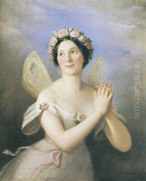 La Ballerina Fanny Cerrito Oil Painting by Natale Schiavoni