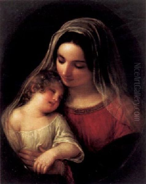 Madonna Mit Schlafendem Jesusknaben Oil Painting by Natale Schiavoni