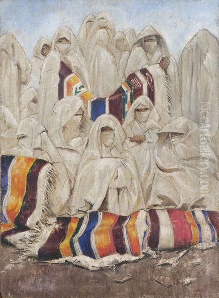 Femmes Au Souk Oil Painting by Bernard Boutet De Monvel