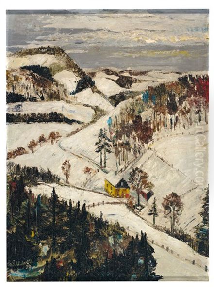 Winterlandschaft Auf Der Schwabischen Alb Oil Painting by Karl Schickhardt