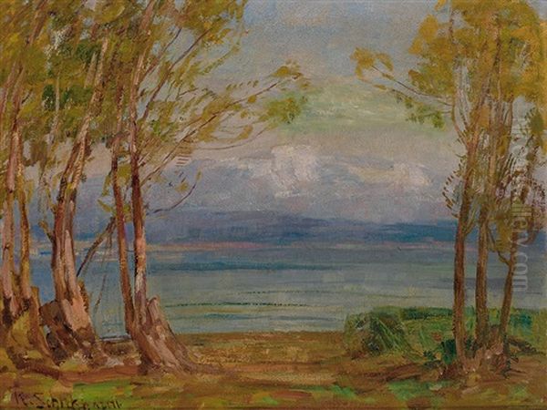 Uferstuck Am Bodensee Oil Painting by Karl Schickhardt