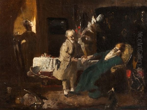 The Doctor Visit Oil Painting by Fritz Schider