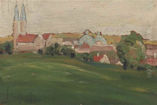 View Of Klosterneuburg Oil Painting by Egon Schiele