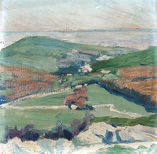 Blick Auf Die Donau Bei Klosterneuburg Oil Painting by Egon Schiele