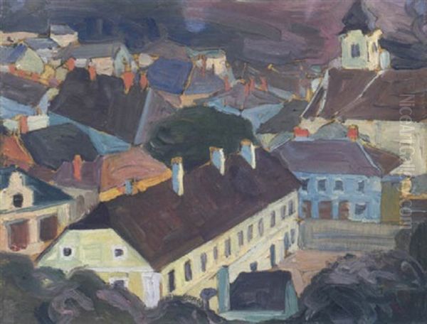 Purkersdorf Oil Painting by Egon Schiele