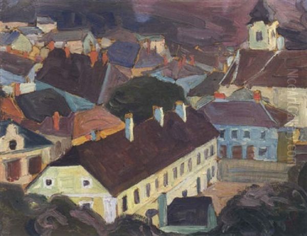 Purkersdorf Oil Painting by Egon Schiele