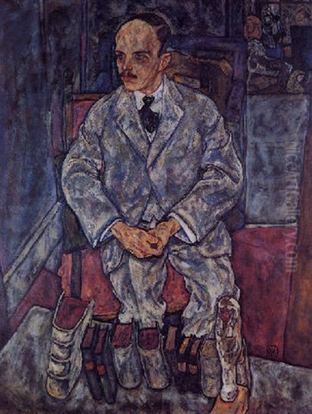 Portrait Of The Art Dealer Guido Arnot Oil Painting by Egon Schiele