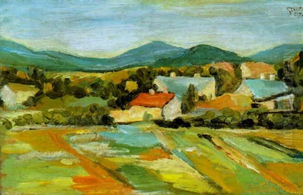 Landschaft In Niederosterreich Oil Painting by Egon Schiele