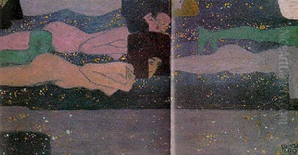 Wassergeister I (water Sprites I) Oil Painting by Egon Schiele