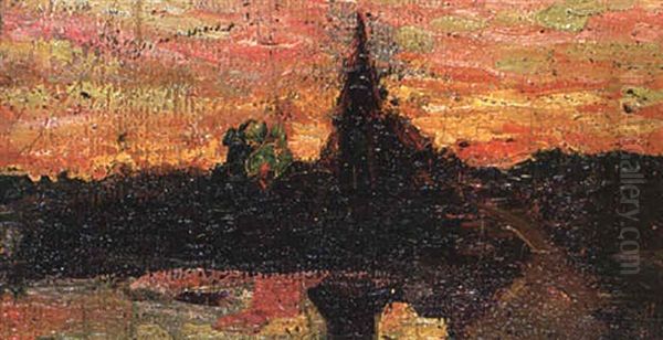 Landschaft Oil Painting by Egon Schiele