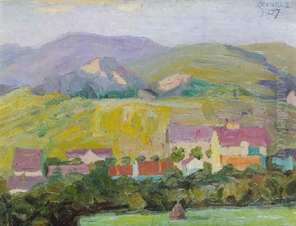 Landschaft Oil Painting by Egon Schiele