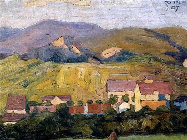 Landschaft Oil Painting by Egon Schiele