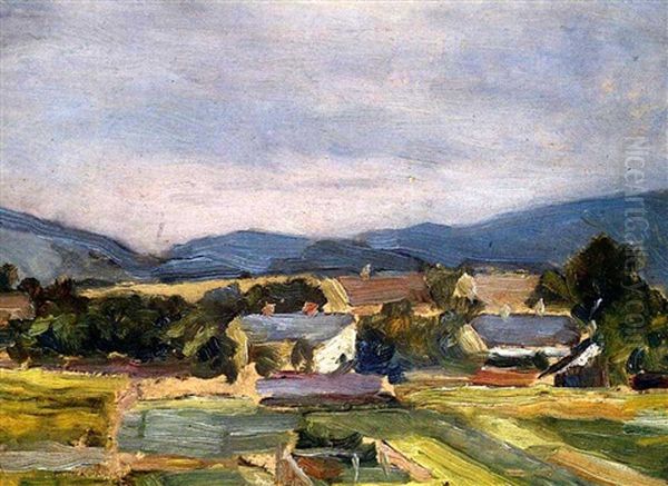 Landschaft In Niederosterreich Oil Painting by Egon Schiele