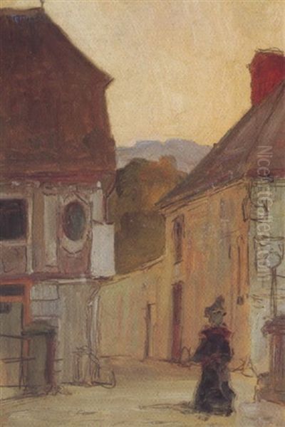 Dorfplatz Oil Painting by Egon Schiele