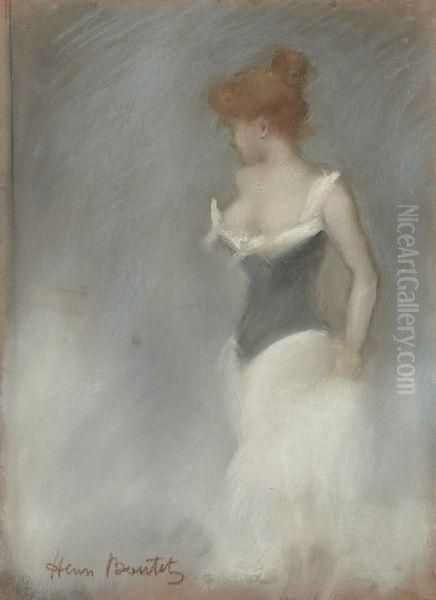 Jeune Femme Au Corset Oil Painting by Henri Boutet