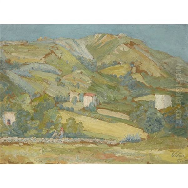 Corte, Korsika Oil Painting by Ernst Traugott Schiess