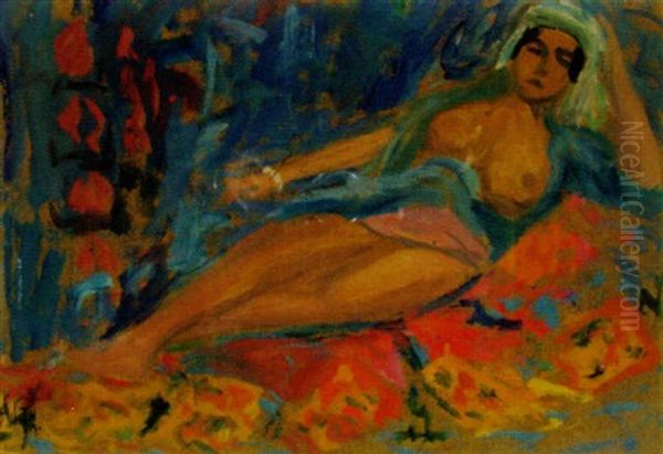 Fatma Oil Painting by Ernst Traugott Schiess